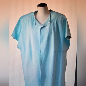 Elegant Light Blue Leather Vest Cape Shawl